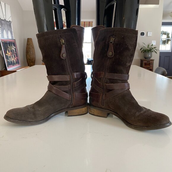 Brown Suede Booties - Size 8 - Picture 3 of 6